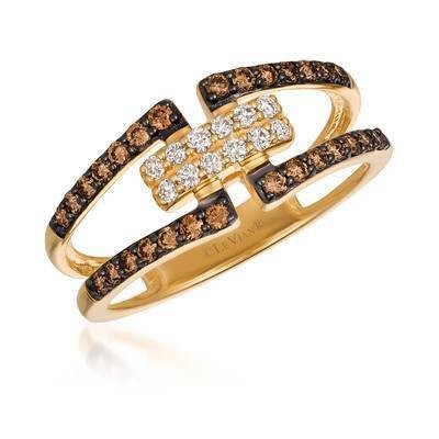 LeVian 14K Honey Gold Ring with Chocolate Diamonds® 1/3 cttw, Vanilla Diamonds® 1/8 cttw