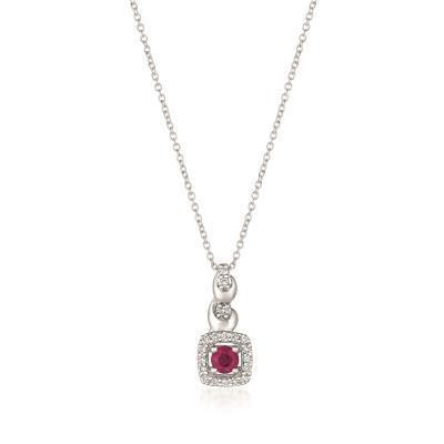 LeVian 14k Vanilla Gold Passion Ruby Pendant with Vanilla Diamond Accents