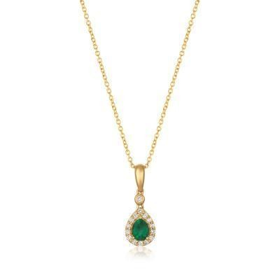 LeVian Costa Smeralda Emerald Pendant with Vanilla Diamonds