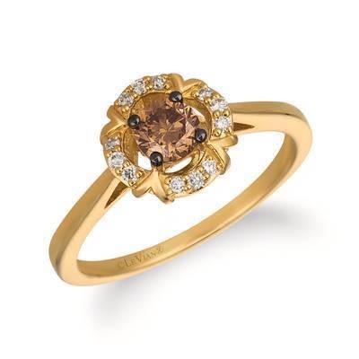 LeVian 14K Honey Gold Ring with Chocolate Diamonds®  and Vanilla Diamonds®