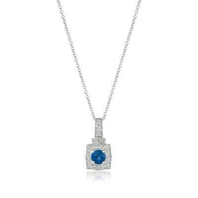 LeVian 14K Vanilla Gold® Blueberry Sapphire 1/3 cttw Pendant with Vanilla Diamonds® 1/6 cttw
