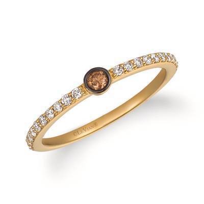 LeVian 14K Honey Gold Ring with Chocolate Diamonds® 1/20 cttw, Vanilla Diamonds® 1/5 cttw