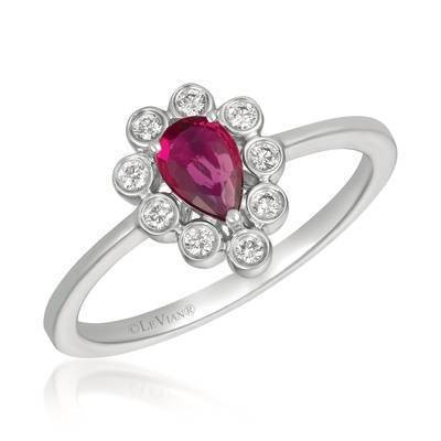 LeVian 14K Vanilla Gold® Passion Ruby Ring with Vanilla Diamonds® 1/8