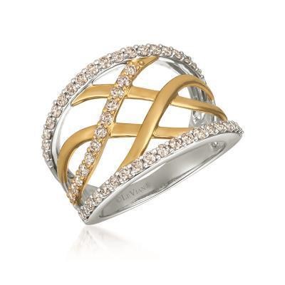 LeVian Vanilla and Honey Gold Two Tone Vanilla Diamond Ring
