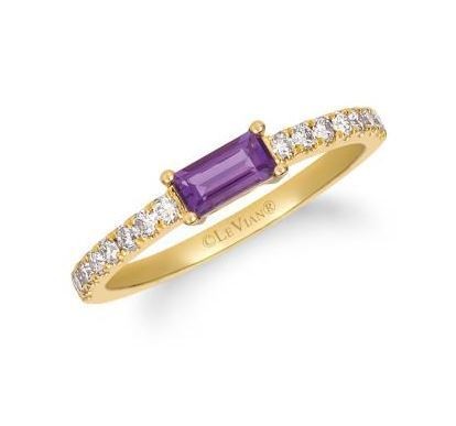 LeVian Grape Amethyst Ring with Nude Diamonds set in Honey Gold