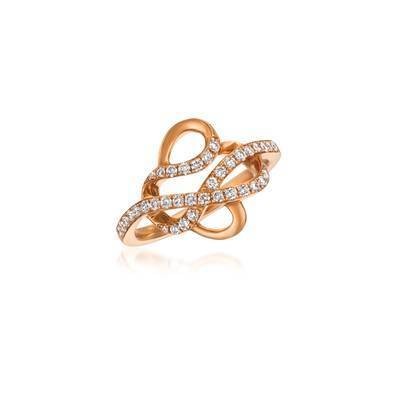 LeVian 14K Strawberry Gold® Ring with Vanilla Diamonds® 3/8 cttw
