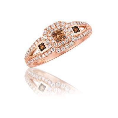 LeVian 14K Strawberry Gold® Ring with Chocolate Diamonds® 1/8 cttw and Vanilla Diamonds® 1/3 cttw