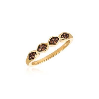 LeVian 14K Honey Gold Ring with Chocolate Diamonds® 1/8 cttw
