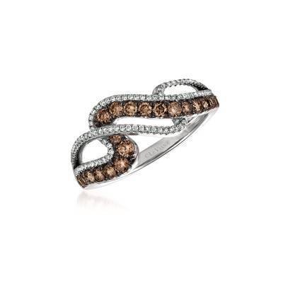 LeVian 14K Vanilla Gold® Ring with Chocolate Diamonds® 1/2 cttw and  Vanilla Diamonds® 1/5 cttw