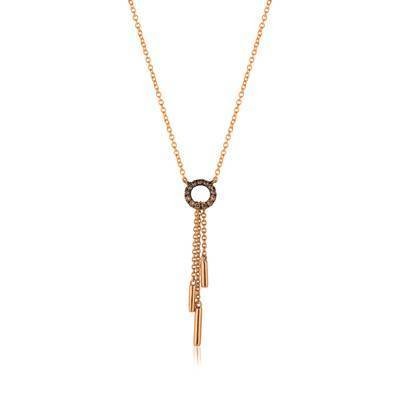 LeVian 14K Strawberry Gold® Necklace with Chocolate Diamonds® 1/10 cttw