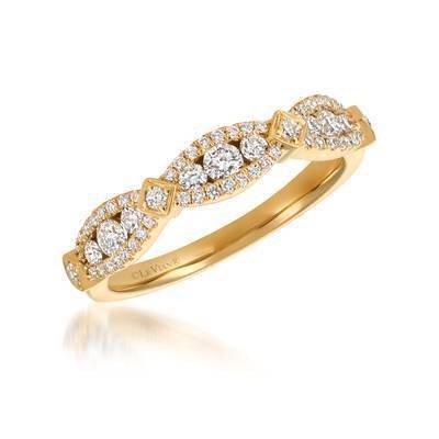 LeVian 14K Honey GoldScalloped Ring with Vanilla Diamonds® 1/2 cttw