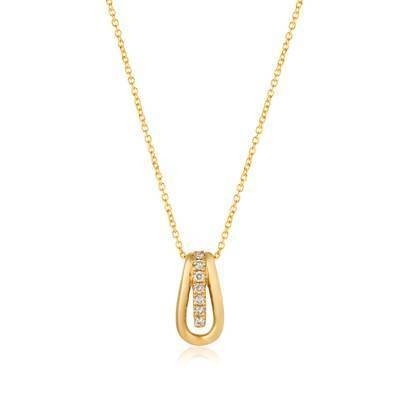LeVian  14K Honey Gold Pendant with Nude Diamonds 1/10 cttw