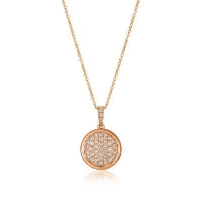 LeVian Nude Diamond Cluster Pendant in Strawberry Gold