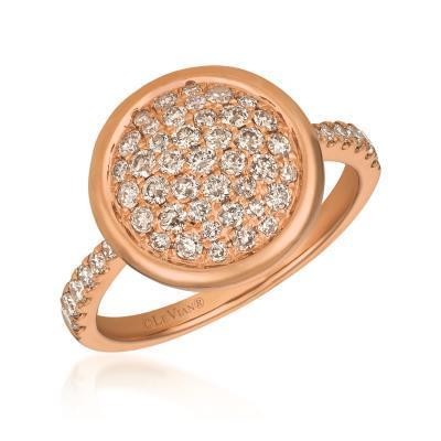 LeVian Nude Diamond Cluster Ring set in Strawberry Gold