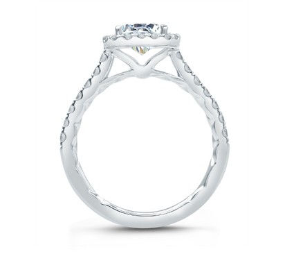 A. Jaffe Emerald Cut Halo Engagement Ring