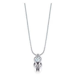 Everlon 1/2 Ct Diamond Knot Pendant 14k White Gold