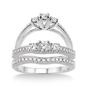 Elegant 1/2 Carat Diamond Wedding Set 14k White Gold
