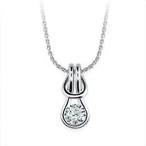 Everlon Diamond Knot Necklace in 14k White Gold