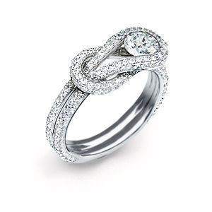 Everlon .57 Carat Diamond Knot Ring 14Kt White Gold