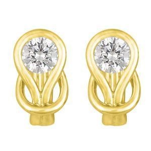 Lovely Everlon 1.5 Carat Knot Earrings 14k Yellow Gold