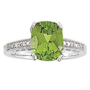 Peridot Diamond Ring