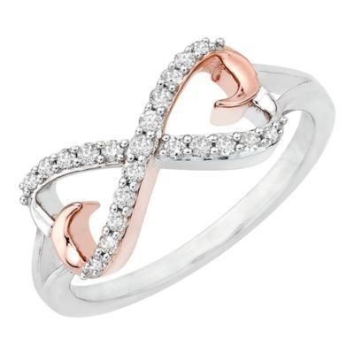 Two Tone Diamond Infinity Ring