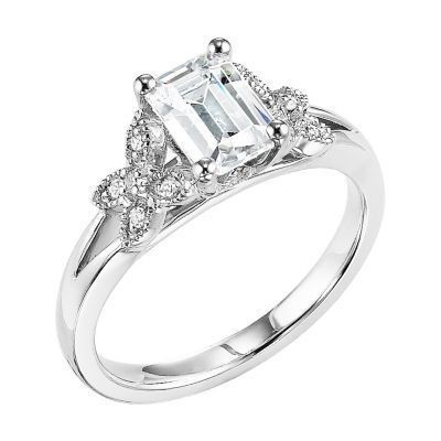 ArtCarved Emerald Cut Diamond Engagement Ring