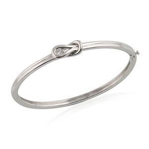 Sterling Silver Everlon Diamond Knot Bangle