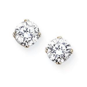 1/3 Carat Round Cut Diamond Stud Earrings 14k WG