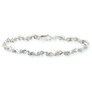 1/2 Carat Silver and Diamond Bracelet