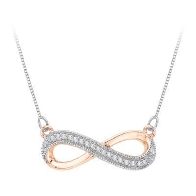 Sparkling Diamond Infinity Pendant in Rose Gold