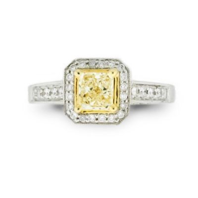 Yellow Princess Center Antique Style Ring