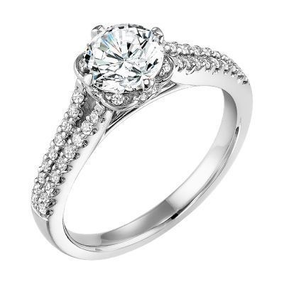 ArtCarved Split Shank Tulip Head Engagement Ring