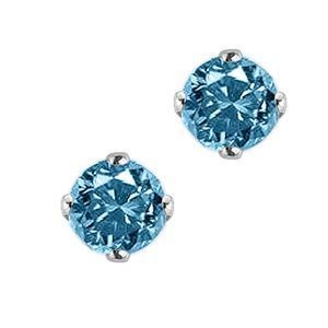 Marvelous 1/2 Carat Blue Diamond Stud Earrings
