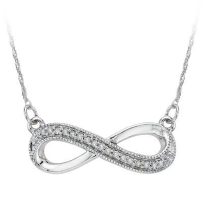 Diamond Infinity Pendant in White Gold