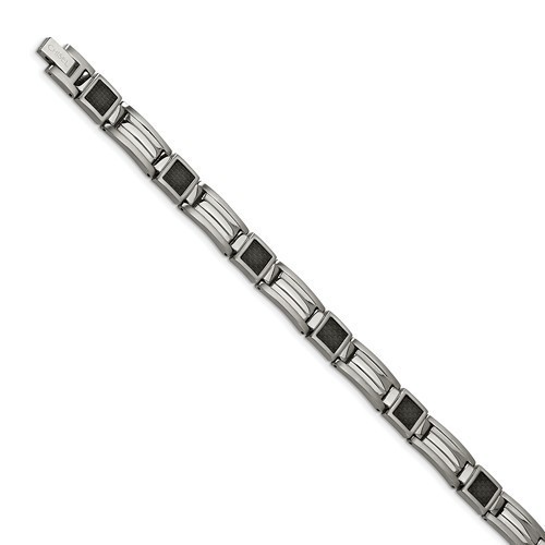 Stainless Steel Carbon Fiber Inlay Bracelet