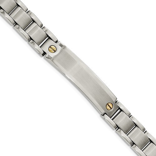 Brushed and Polished Stainless Steel Men's ID bracelet