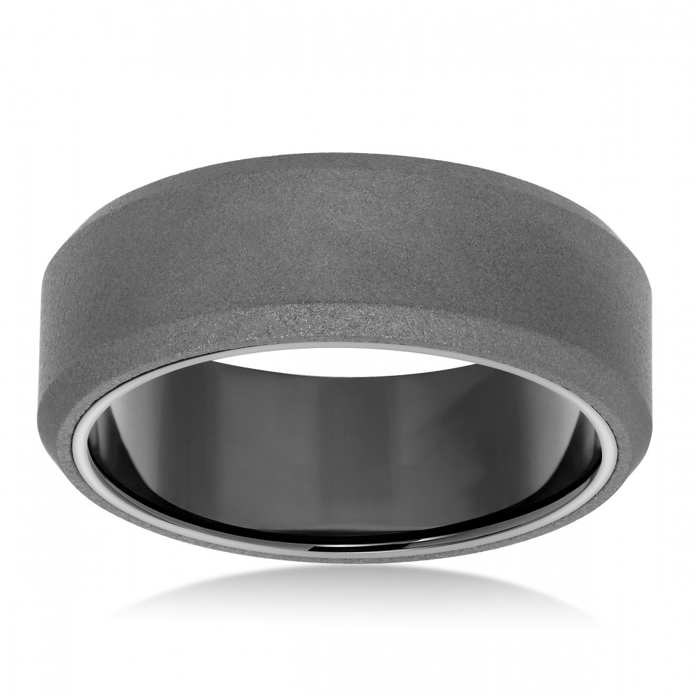 Sandblasted Finish Black Tungsten Band