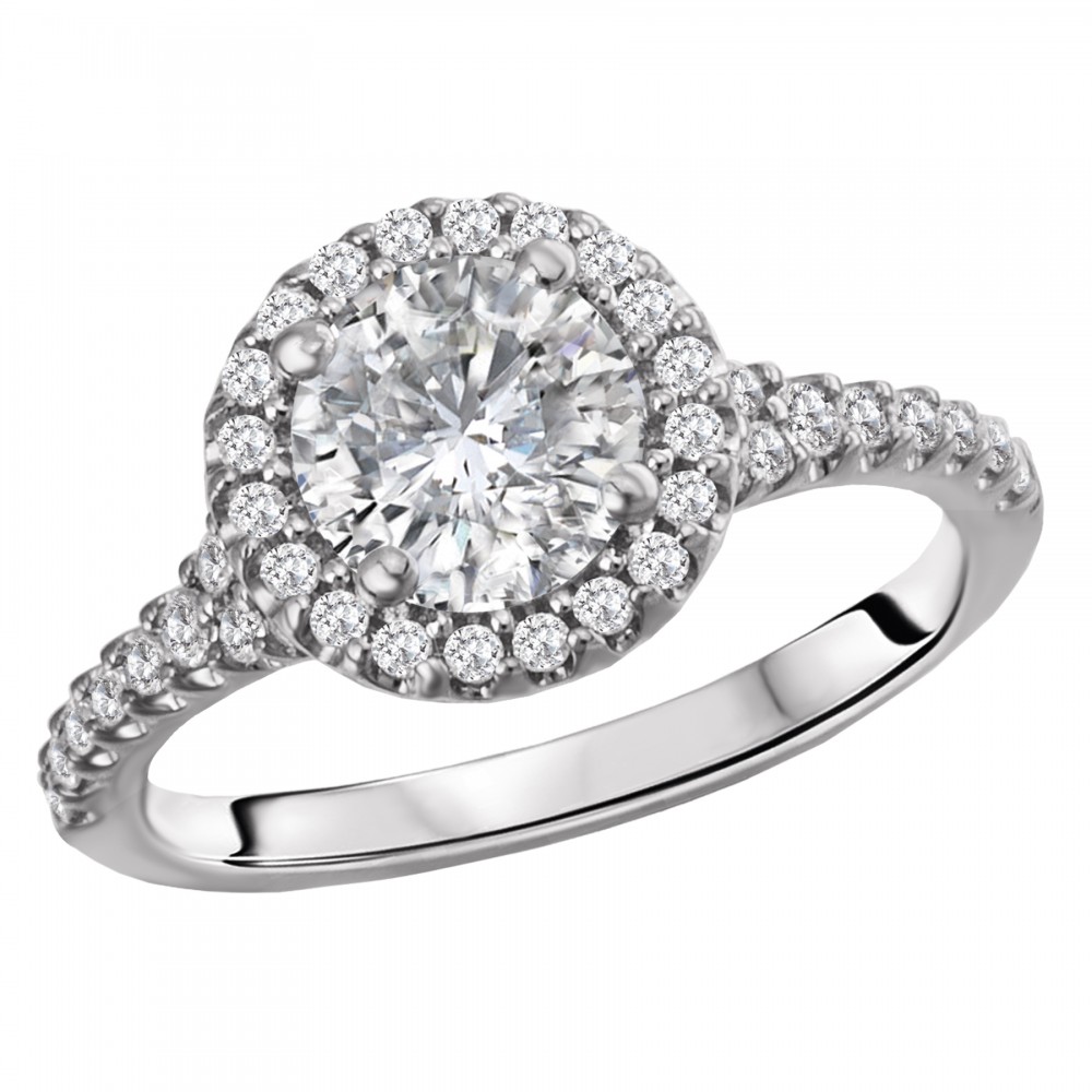 Round Diamond Halo Engagement Ring