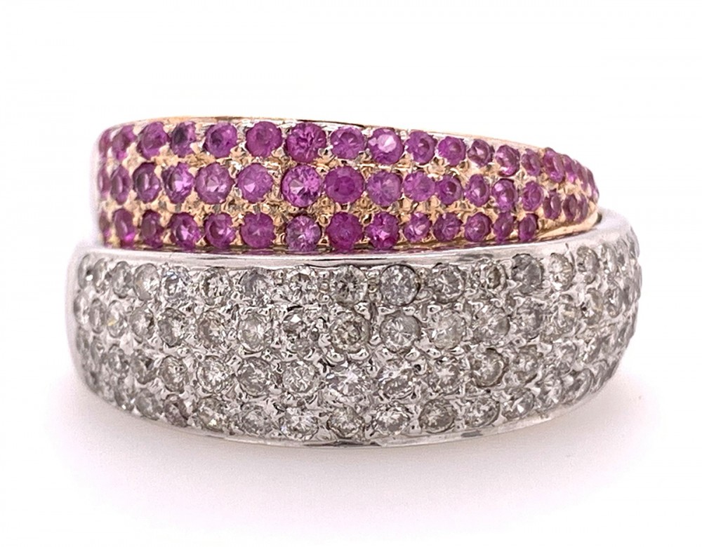 Pink Sapphire and Diamond Ring