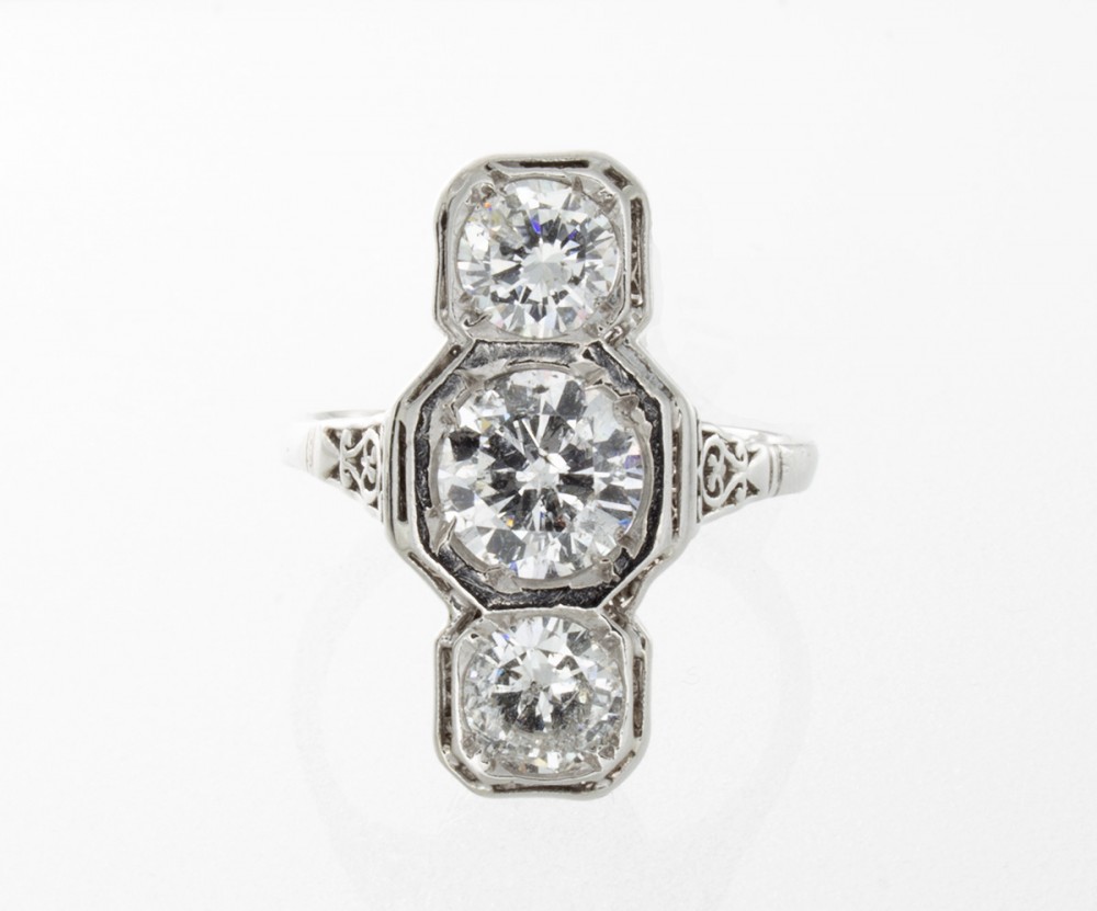 Estate Antique Platinum Diamond Fancy Ring