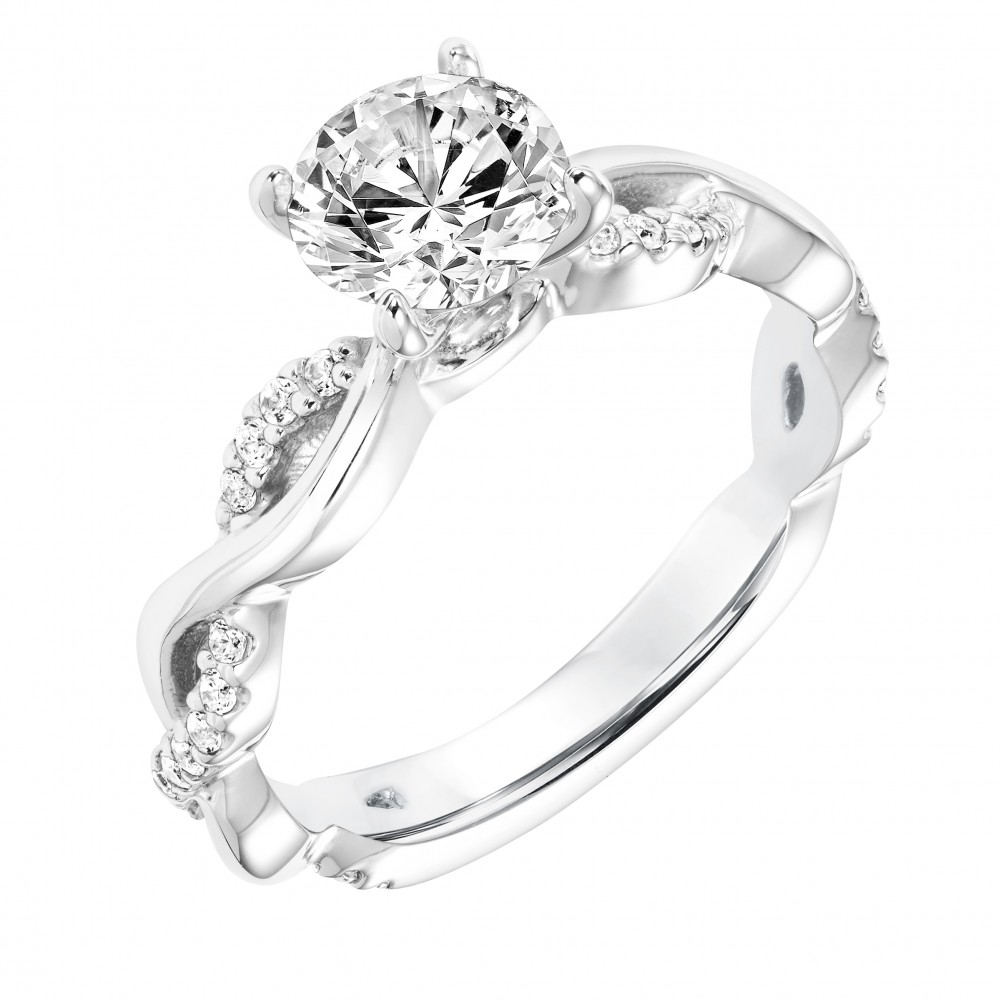 Twisted Round Diamond Engagement Ring