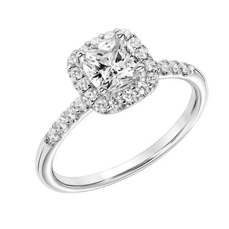 Diamond Engagement Ring with Cushion Halo
