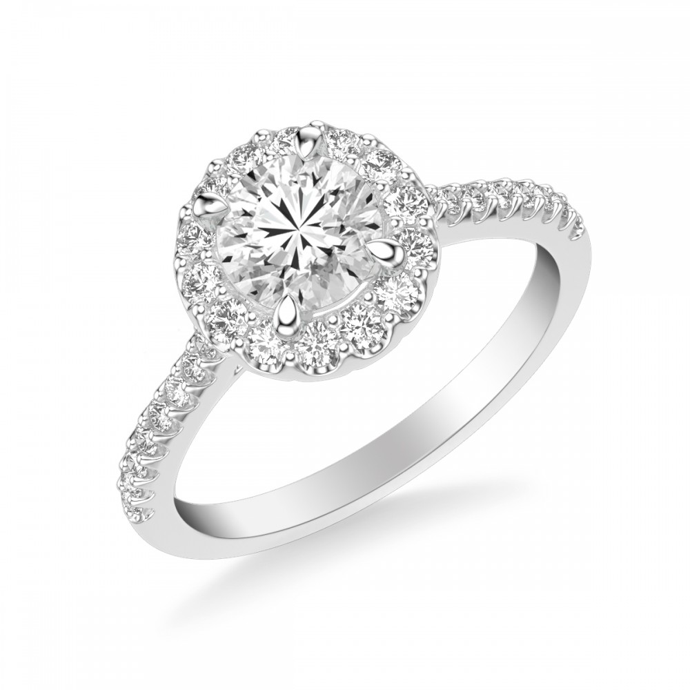 Round Diamond Engagement Ring with Halo