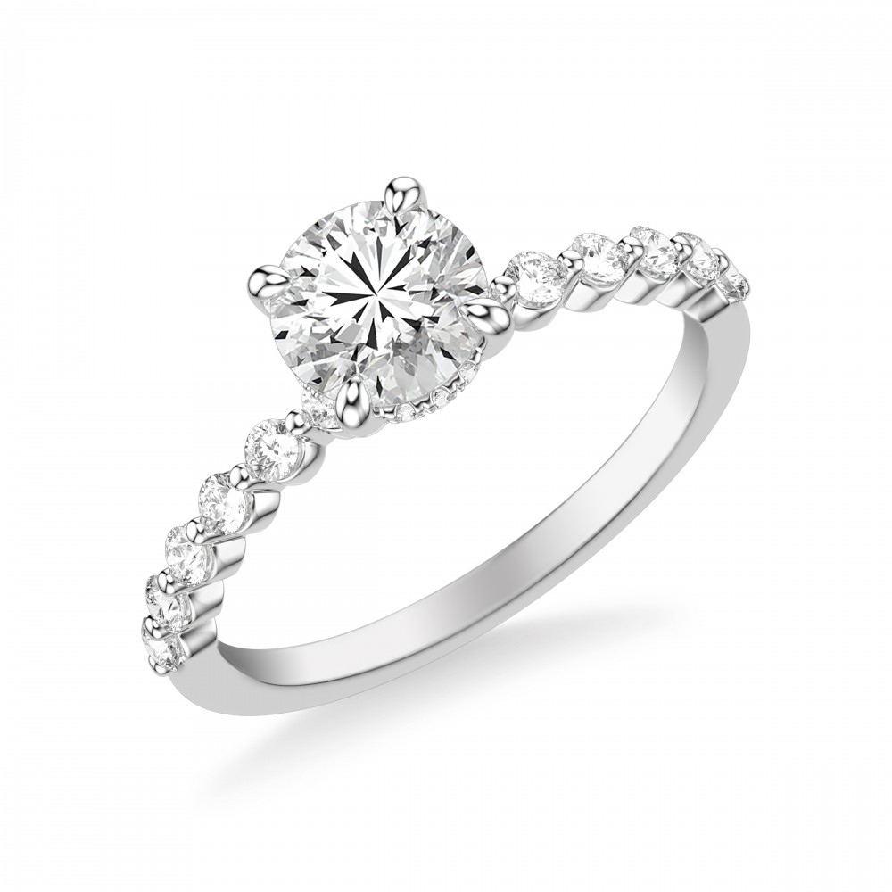 Round Diamond Engagement Ring  with Single Shared Prong