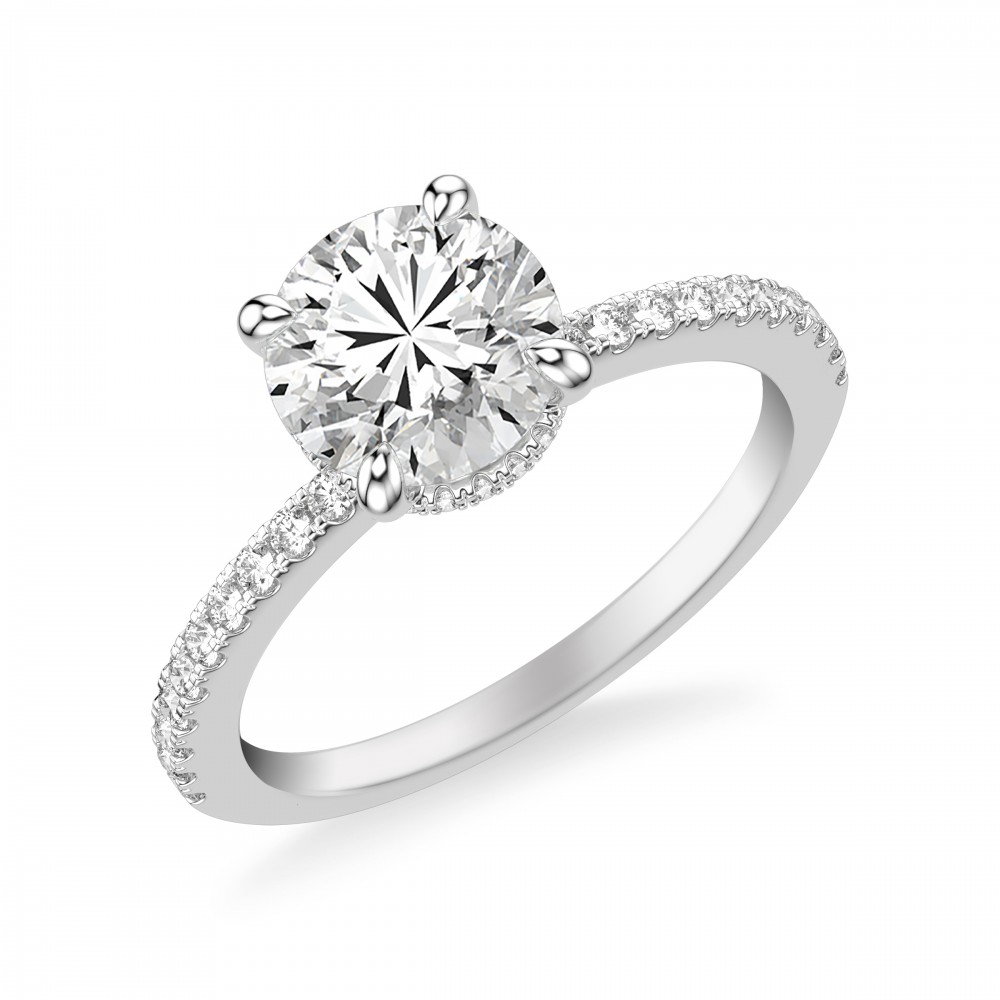 Hidden Halo Round Diamond Engagement Ring