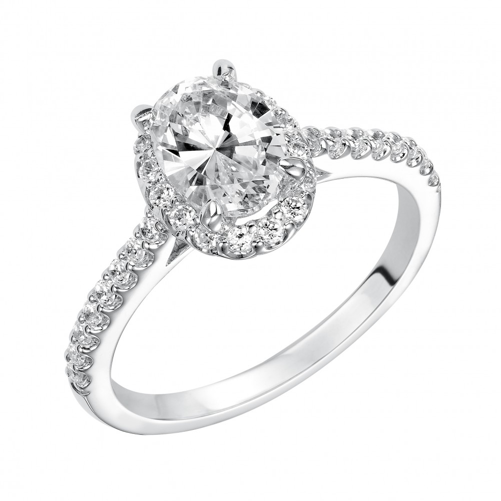Oval Diamond Engagement Ring with Halo