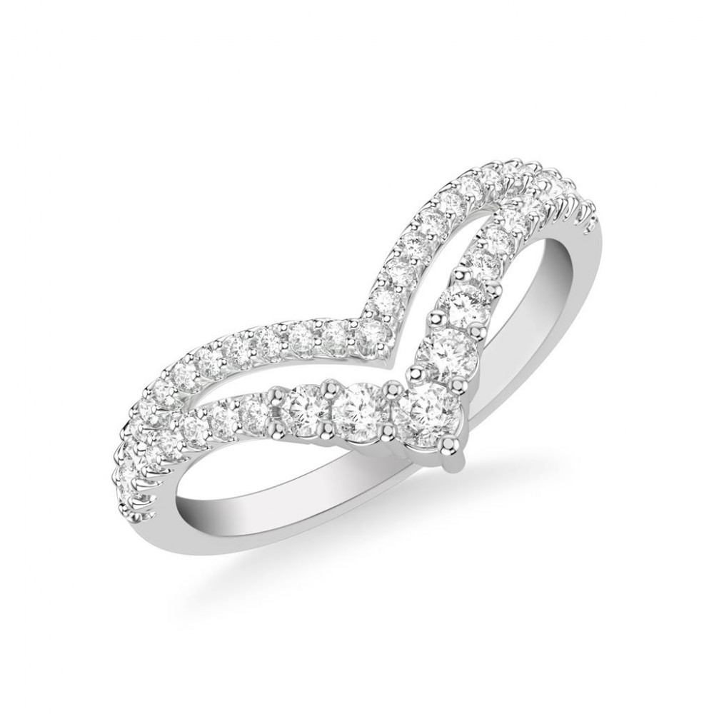 Unique Two Row Diamond Chevron Band