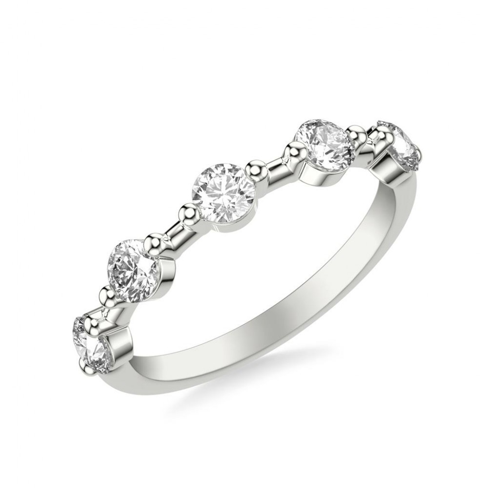 Modern Five Stone Diamond Band with Spaces