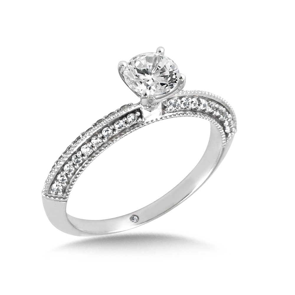 Diamond Engagement with Knife Edge Diamond Sides